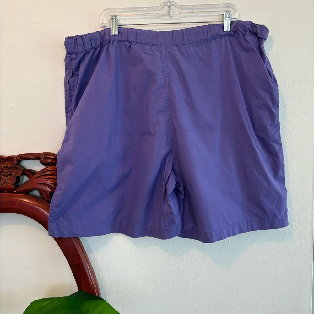 Women’s 3X Vintage Raindance Plus Purple Drawstring Cottagecore Cotton Shorts - Picture 4 of 4